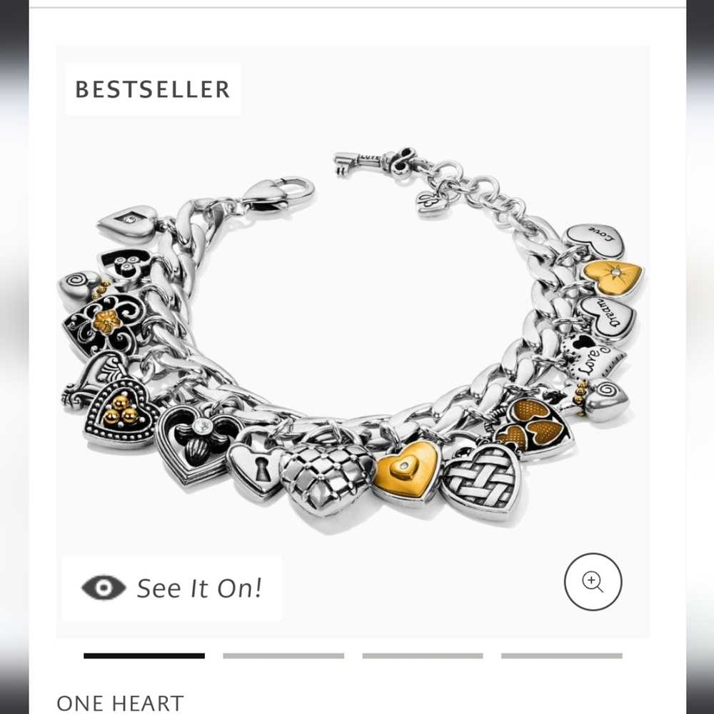 Brighton One Heart Charm Nracelet